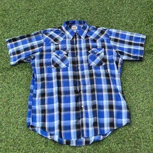 Ely Cattleman plaid button up Men's Blue Shirt